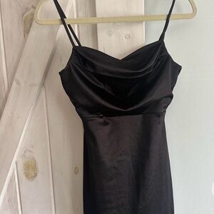 Windsor Black Satin Mini Dress